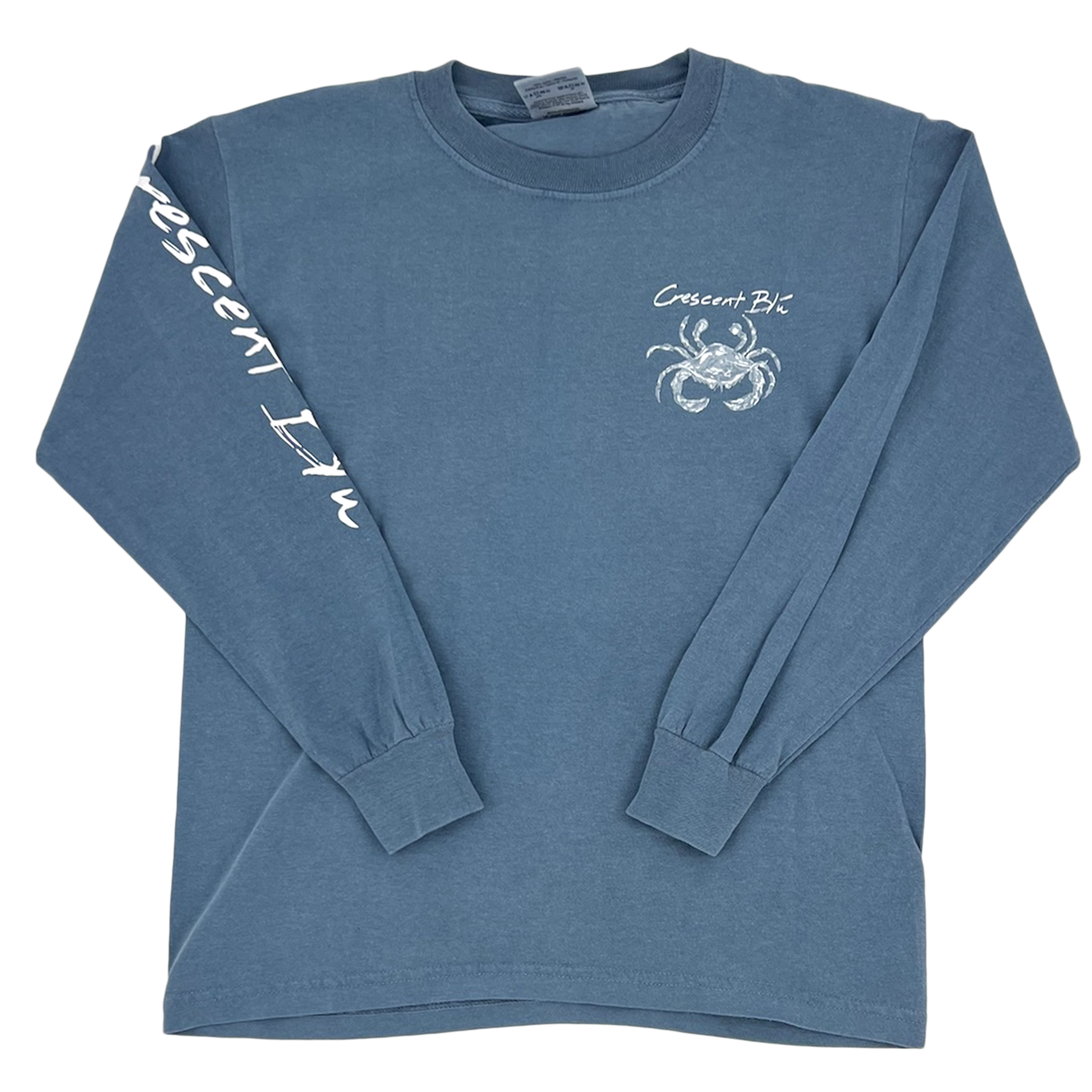 Distressed White Crab Youth Long Sleeve T-Shirt