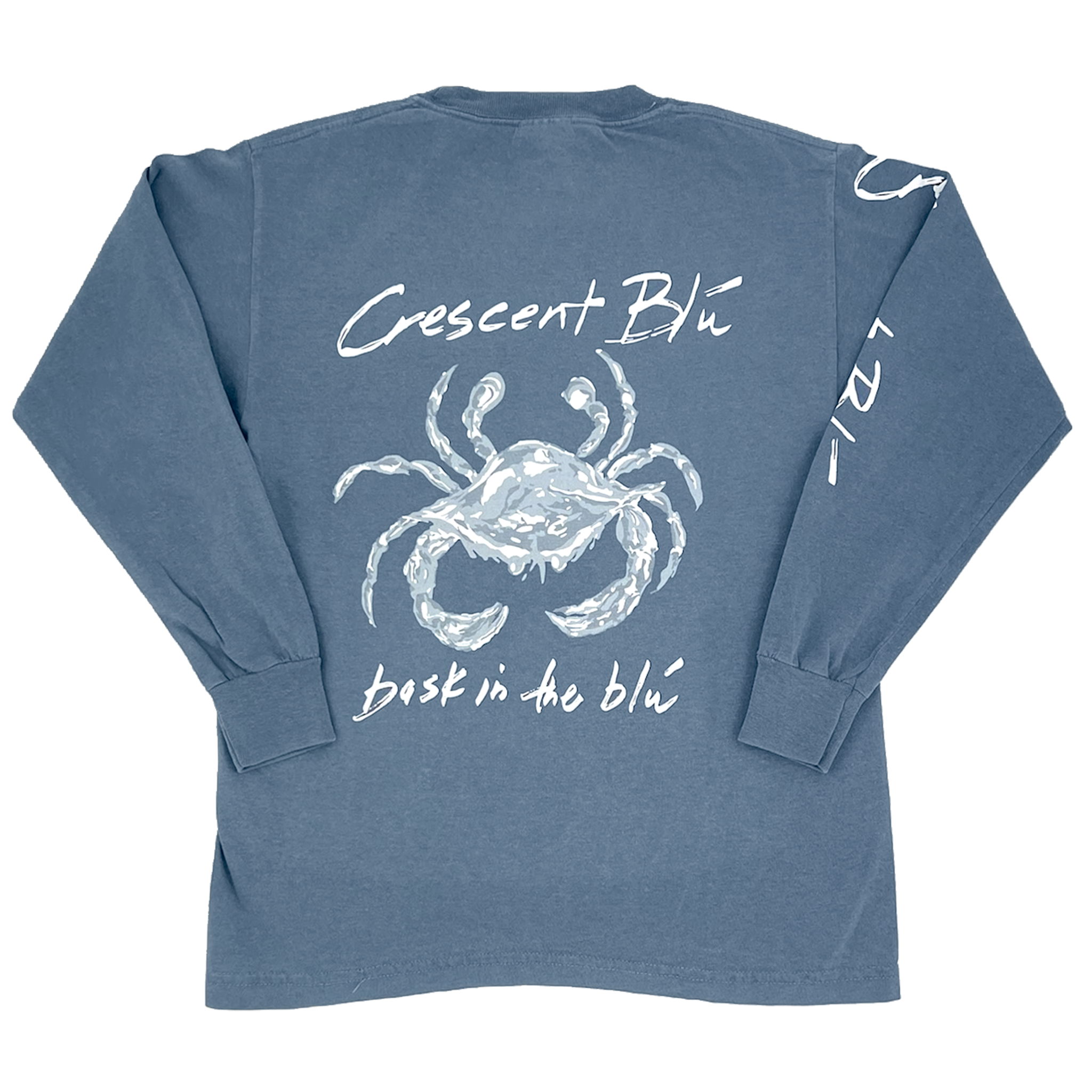 Distressed White Crab Youth Long Sleeve T-Shirt