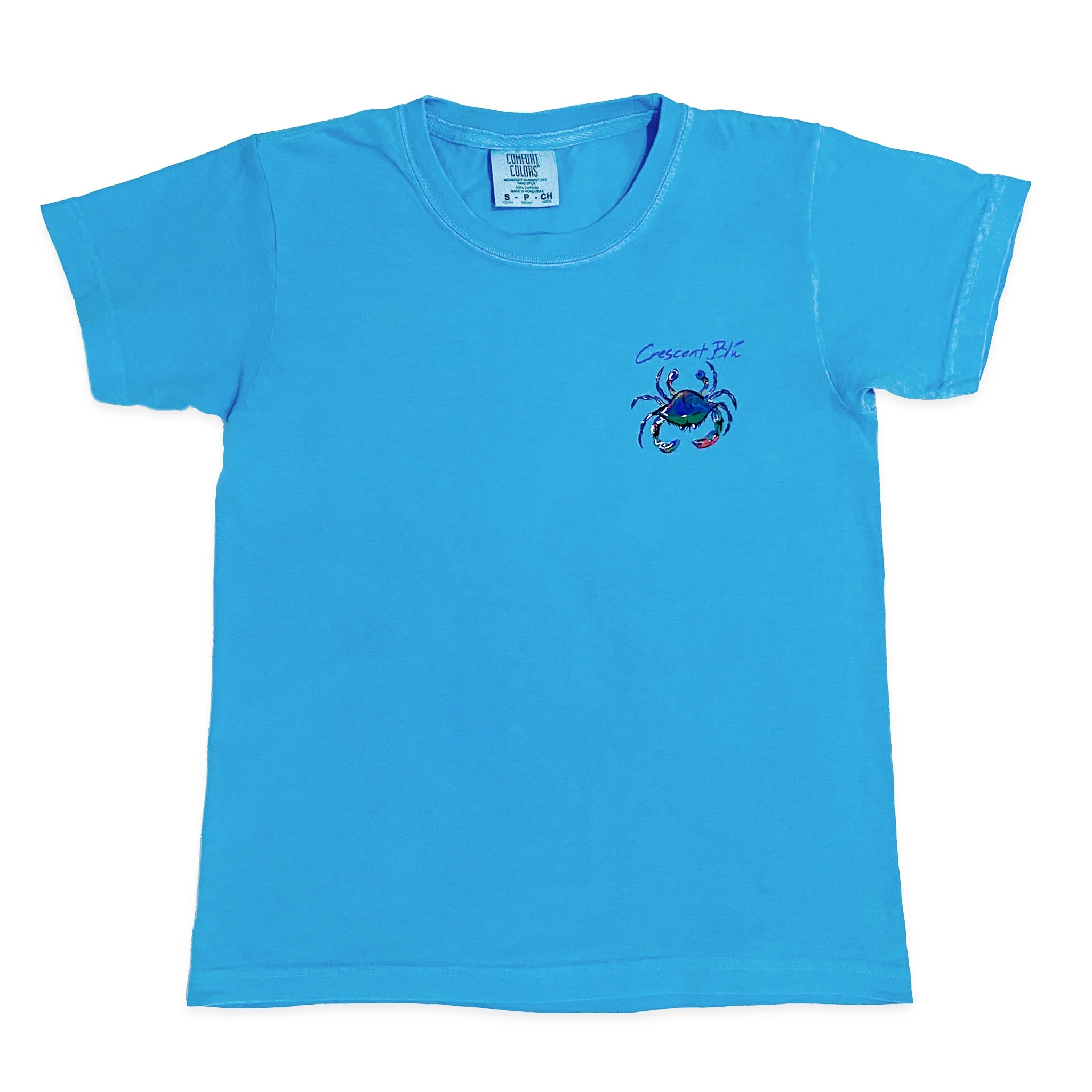 A short sleeve youth tee in royal caribe.