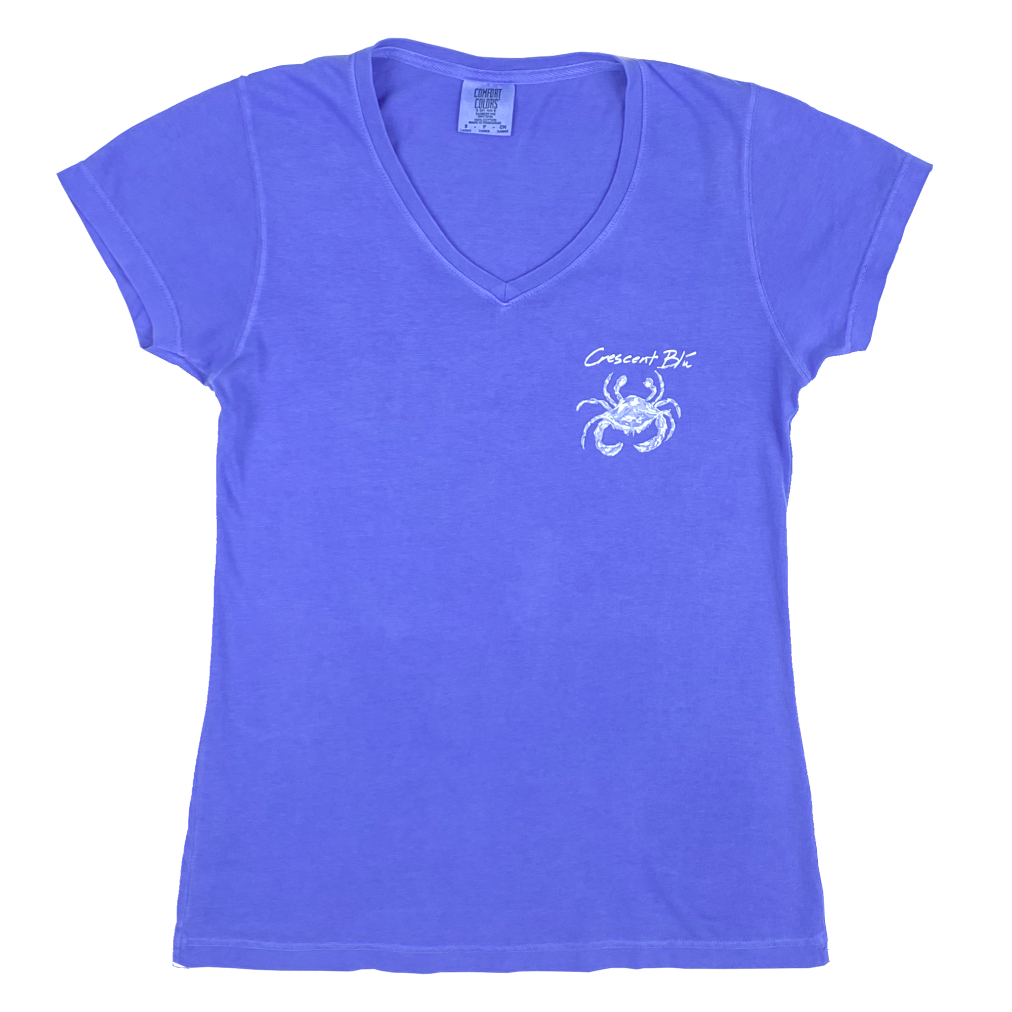 Distressed White Crab Women's V-neck T-Shirt - Last Chance Ringspun Cotton