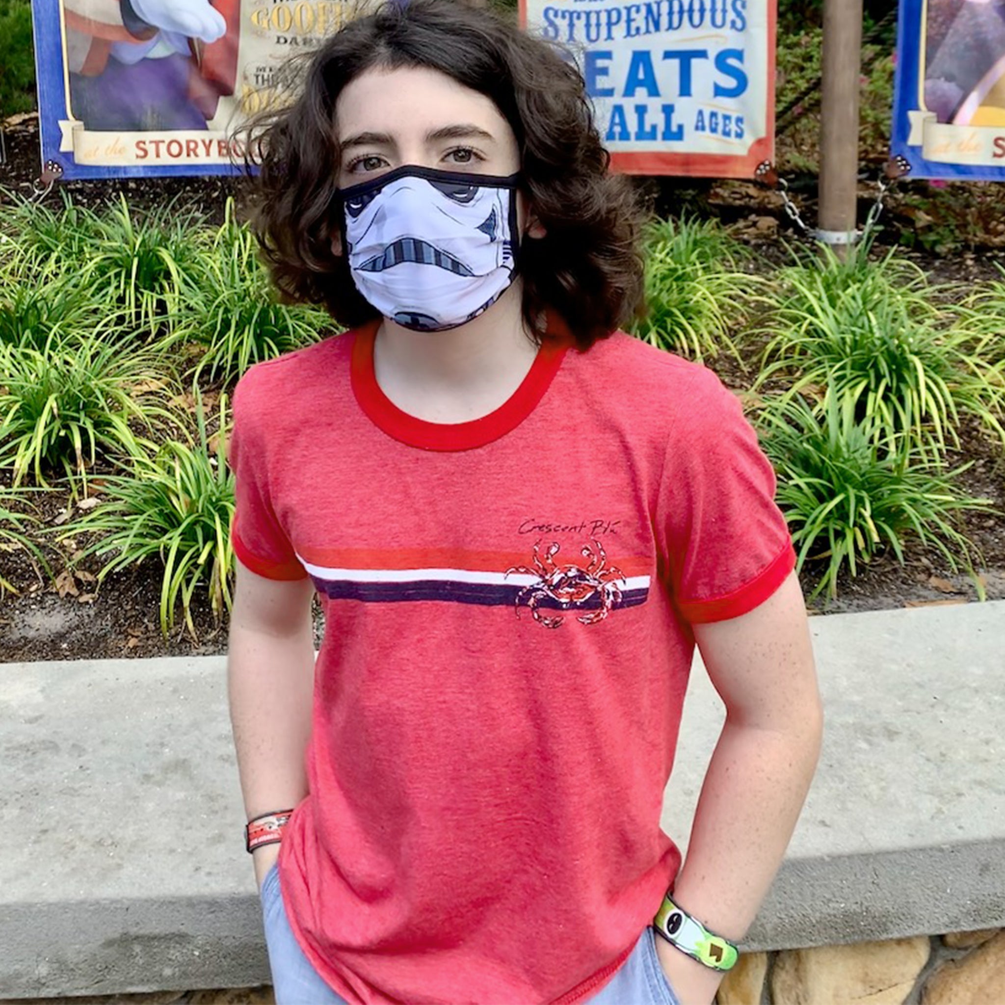 Red, White, and Blue Adult Retro Ringer T-shirt