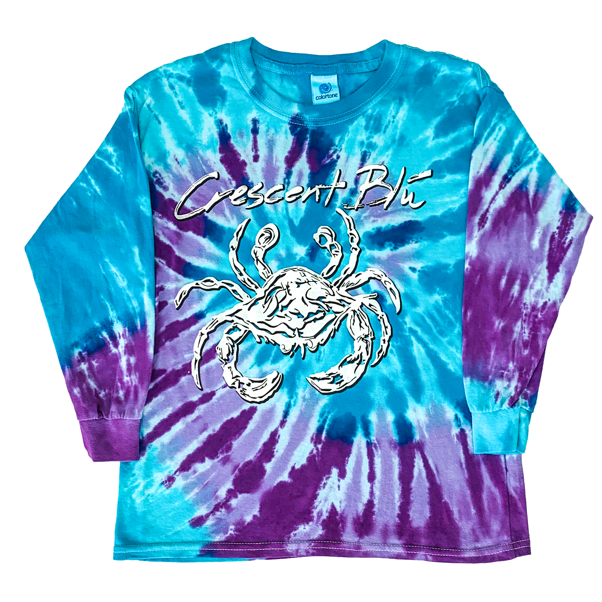 Blue Pink Spiral Tie-Dye T-Shirts Kids Colortone