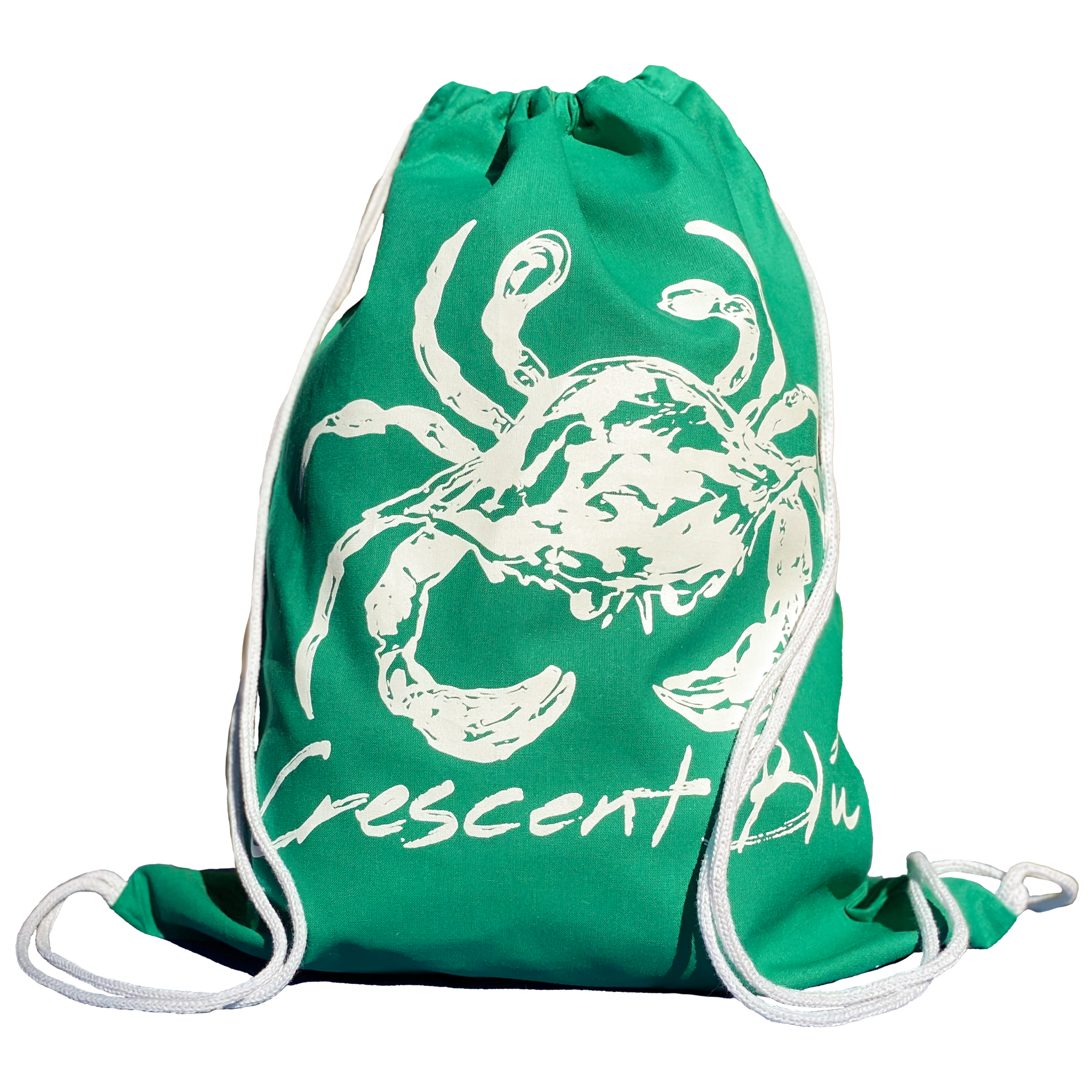 Crescent Blu Drawstring Bag
