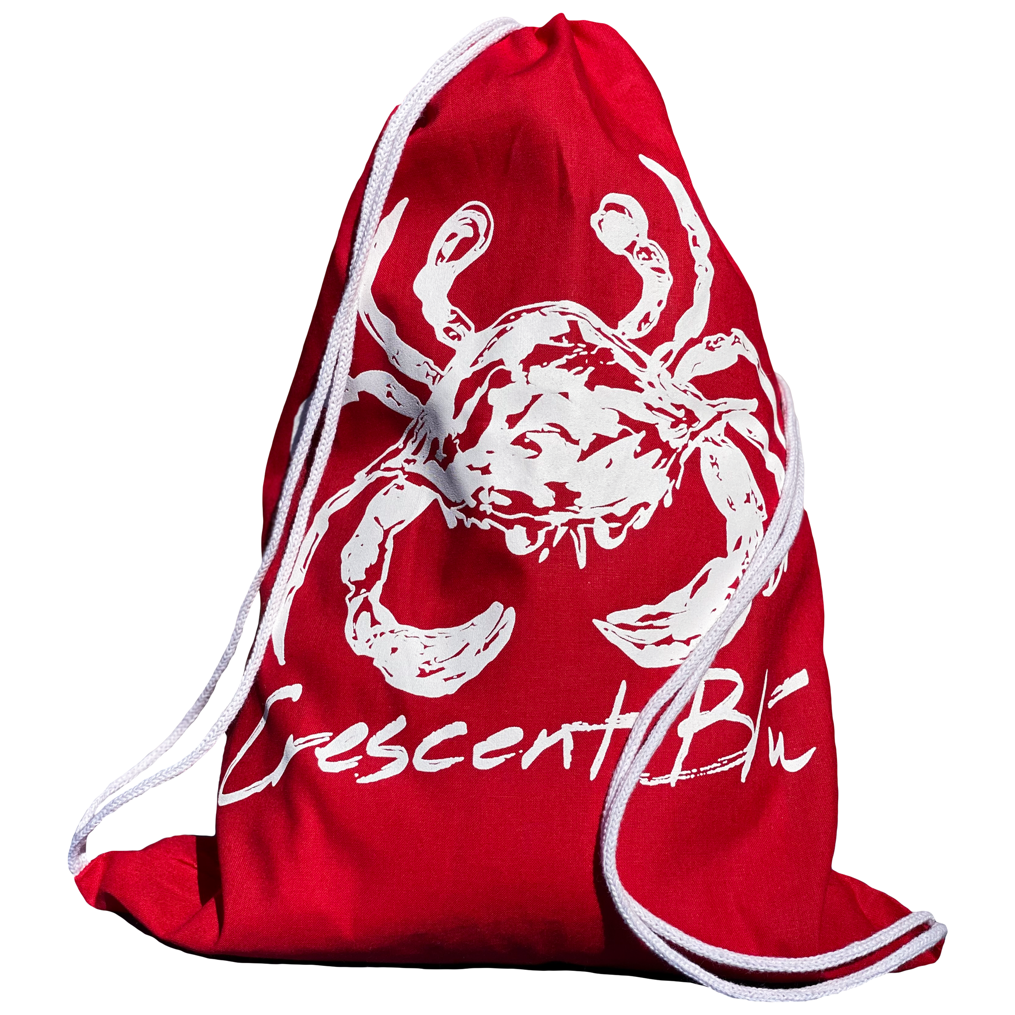 Crescent Blu Drawstring Bag