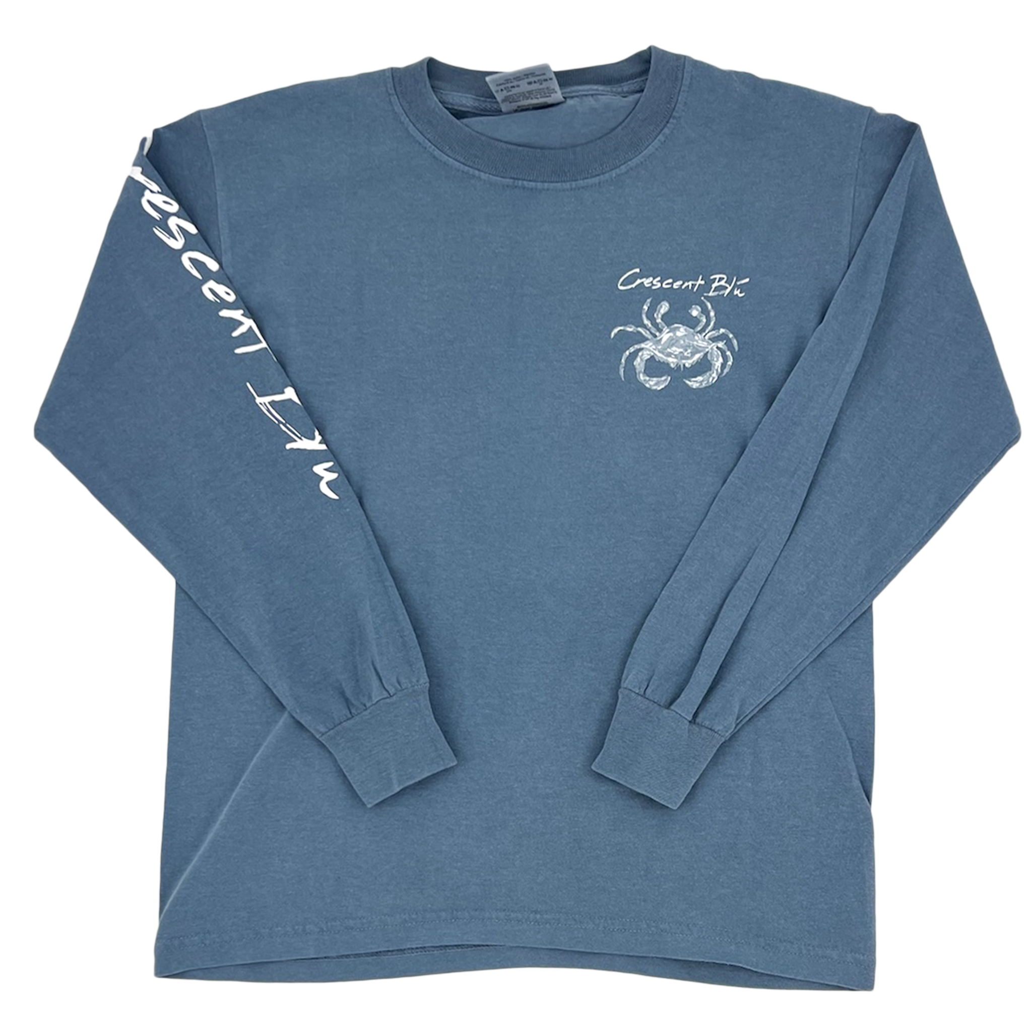 Distressed White Crab Youth Long Sleeve T-shirt
