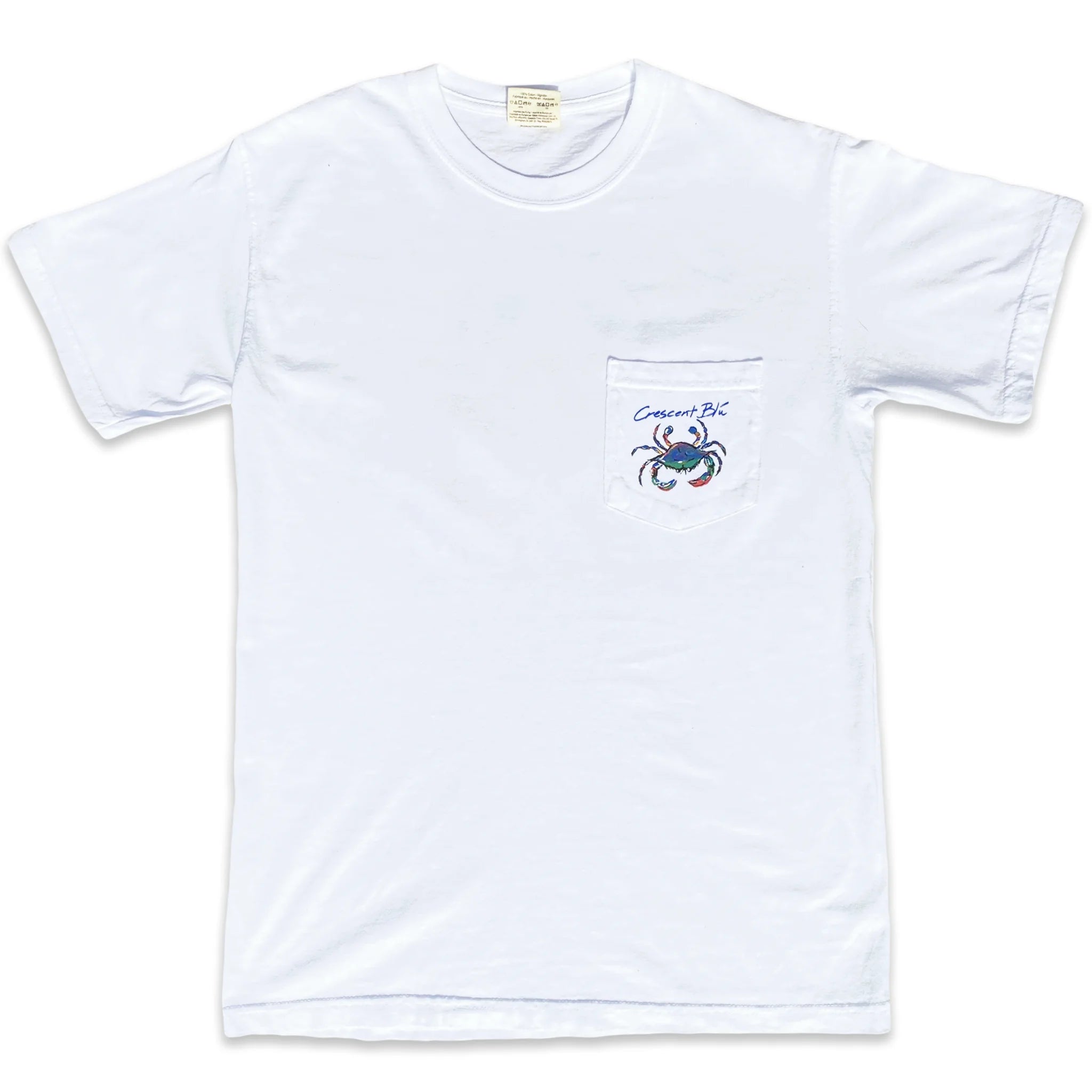 [SAINTPAIN]★25SS★CRESCENT PIGMENT TEE Signature Crab Pocket Tee – Ringspun Cotton | Crescent Blú