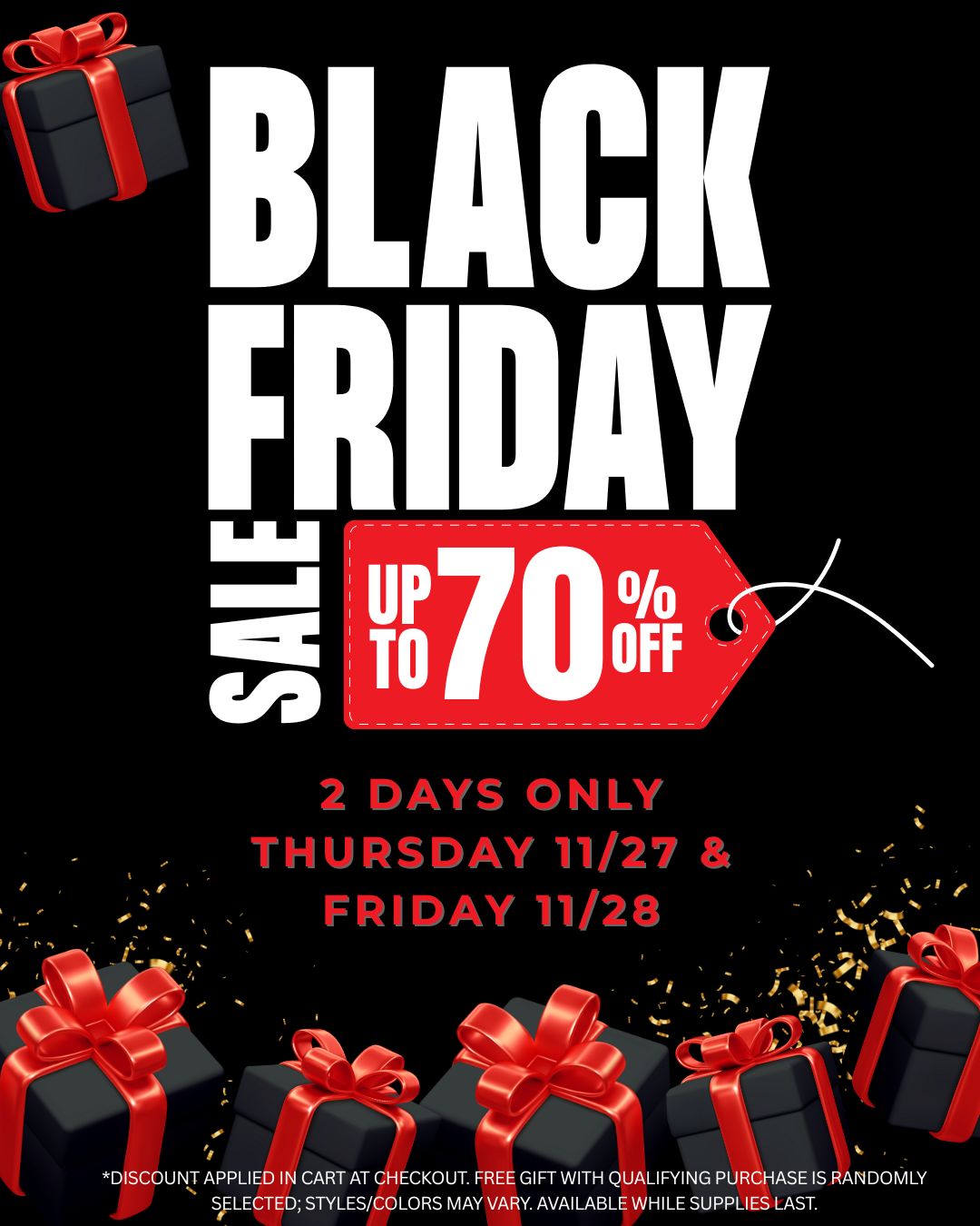 Black Friday starts now up to 70% off