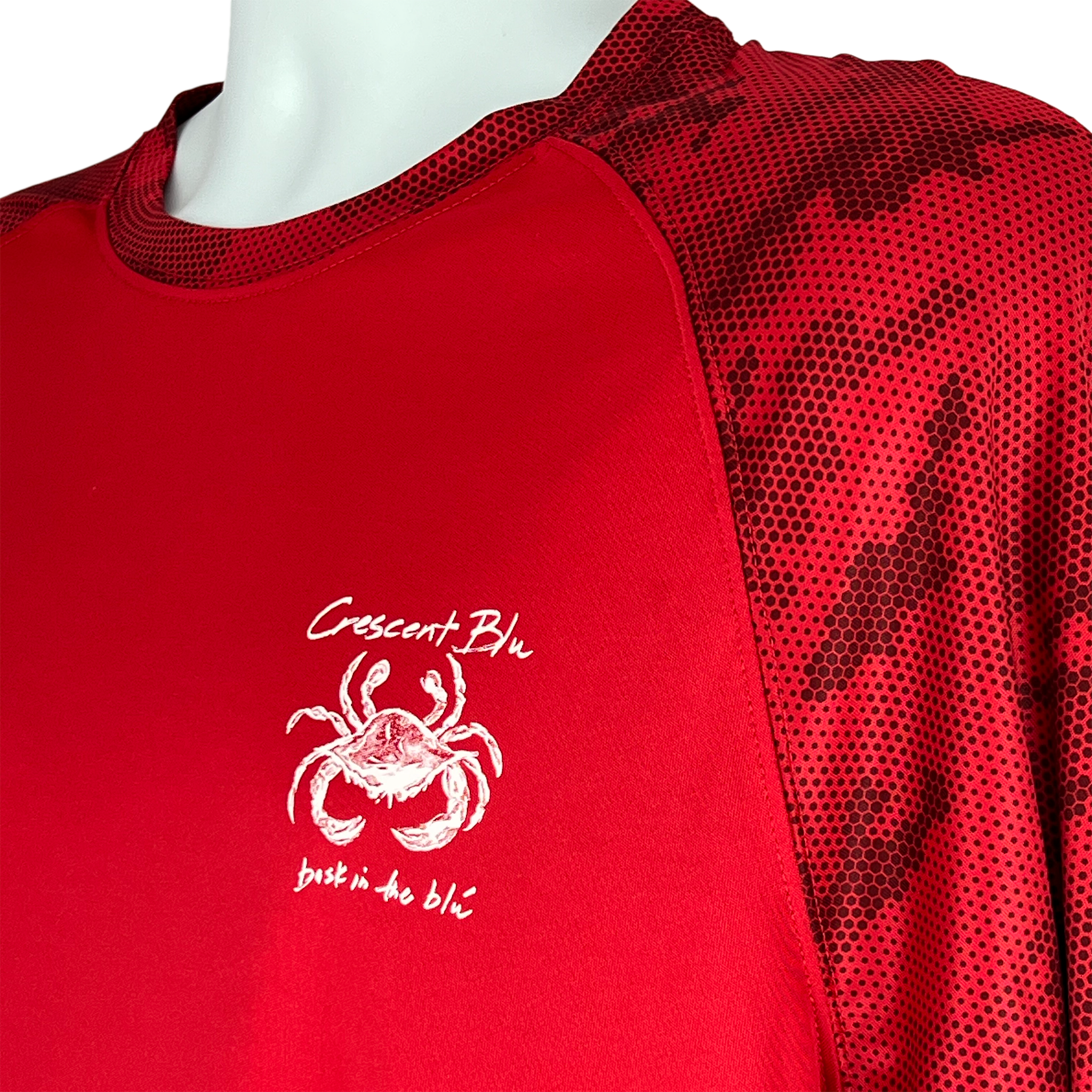Sneaux Crab Adult UPF Color Block Sun Shirt
