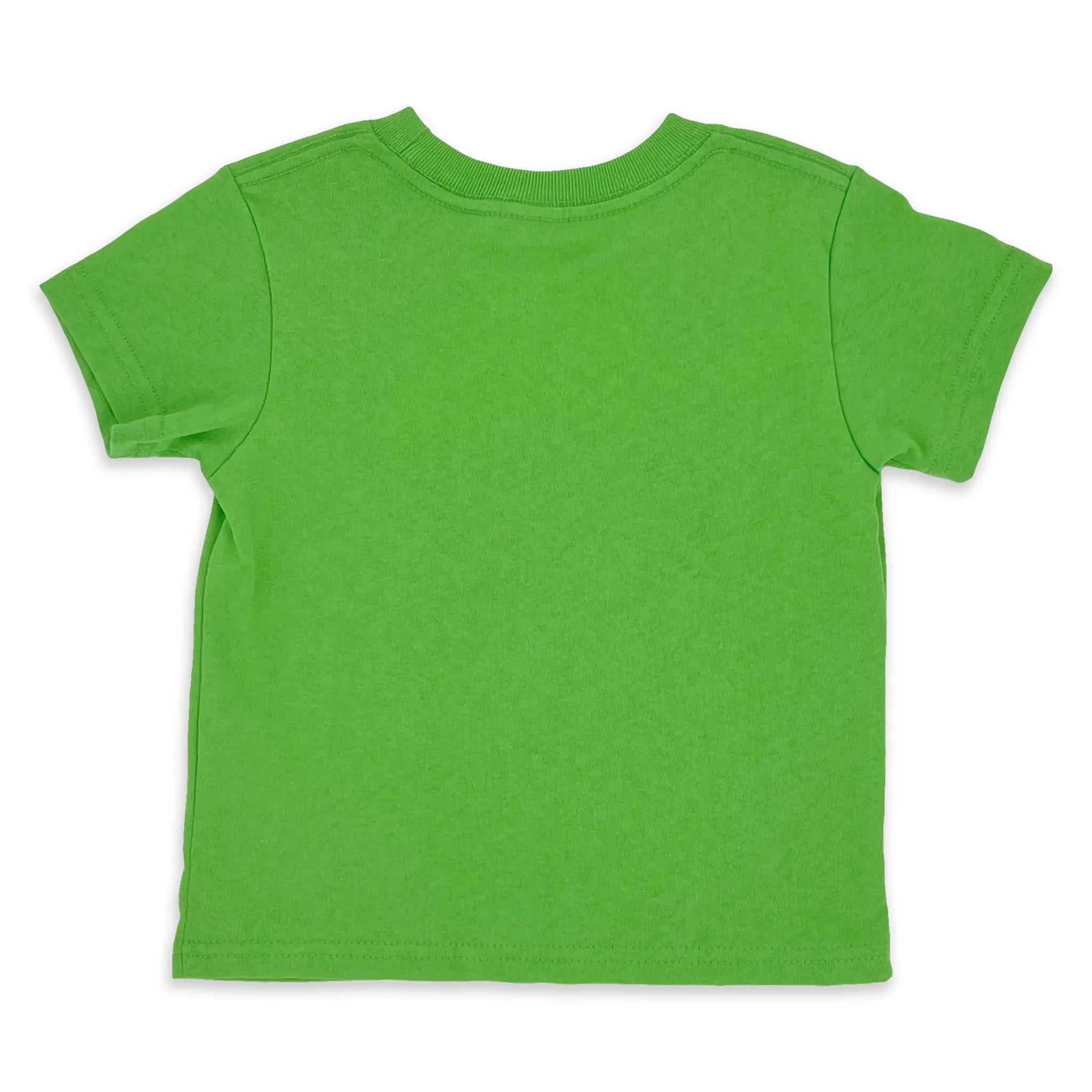 Back view of an Apple green toddler shirt, unprinted.