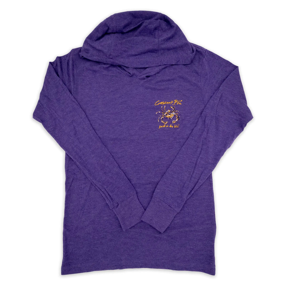 Purple & Gold Adult Long Sleeve Hoodie T-shirt