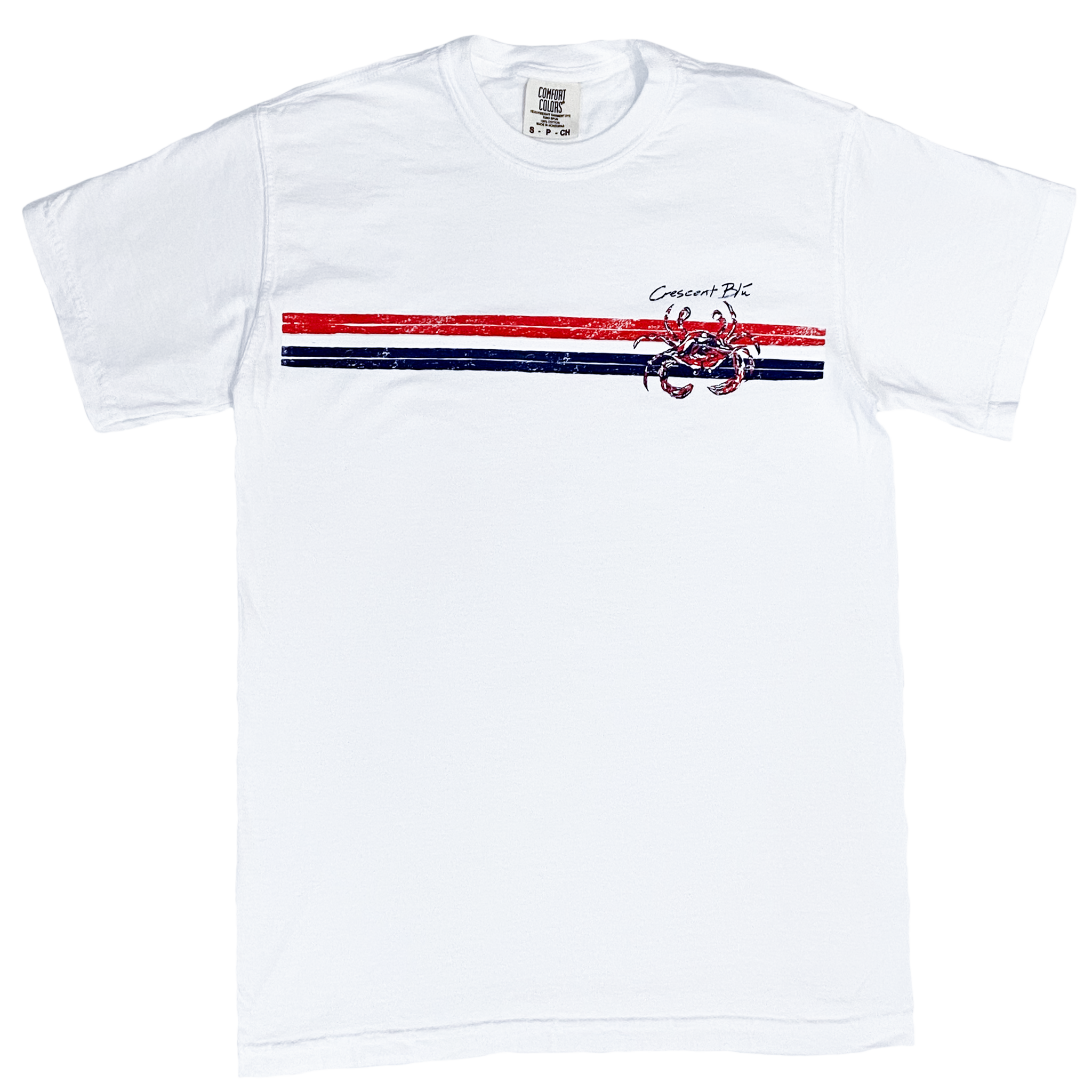 Red, White, and Blue Adult Retro Short Sleeve T-Shirt