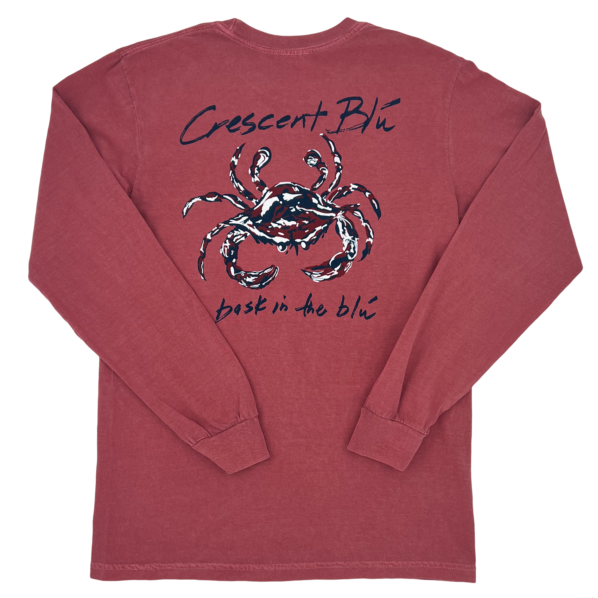 Crimson and Navy Crab Long Sleeve T-shirt