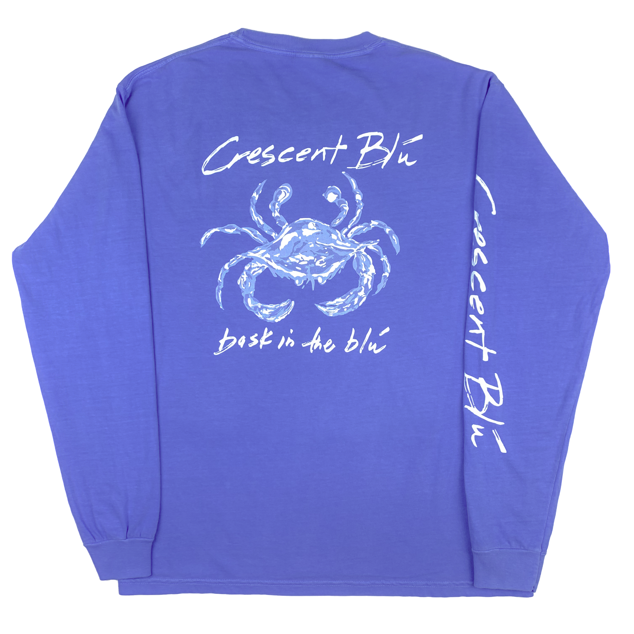 Distressed White Crab Adult Long Sleeve T-shirt