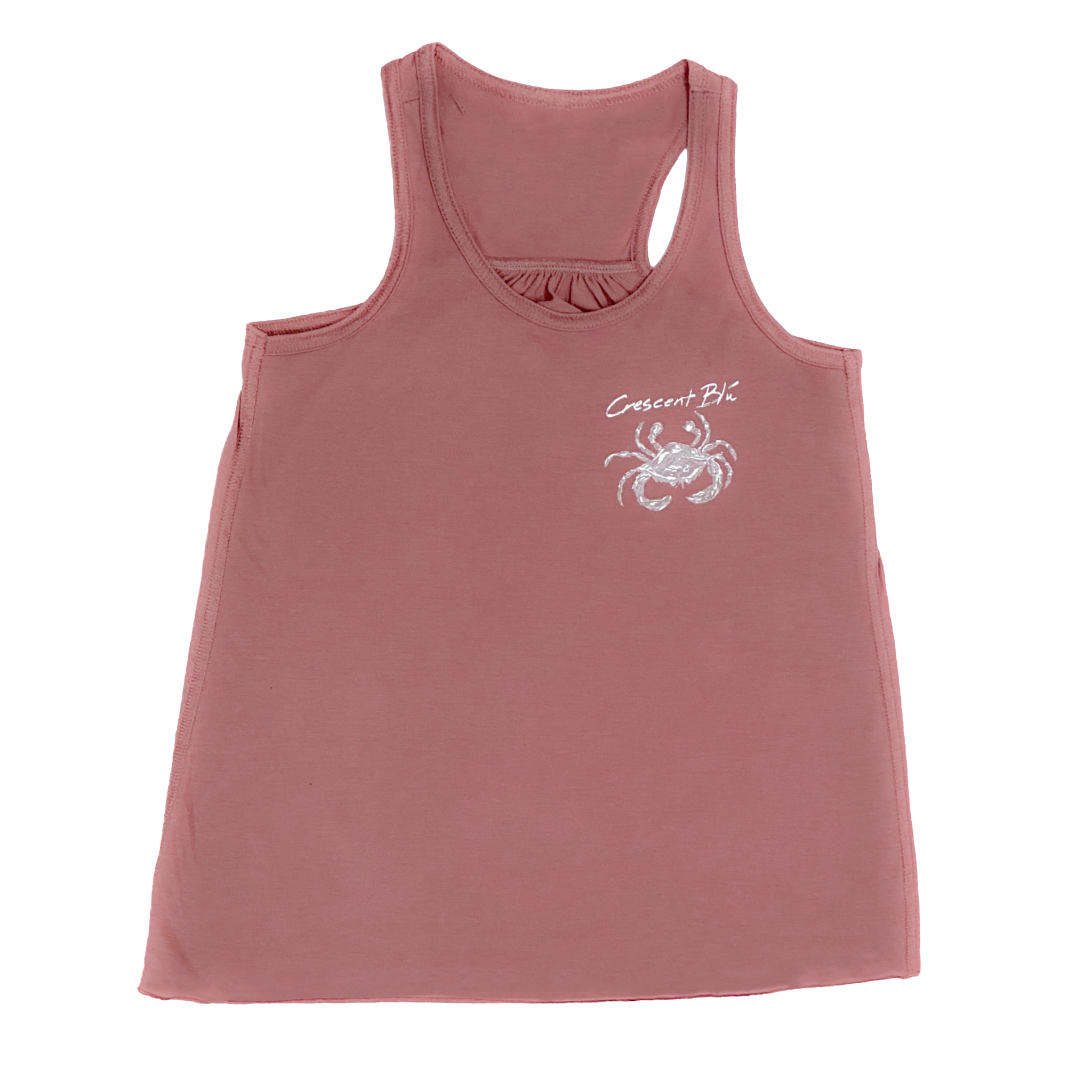 Distressed White Crab Youth Racerback Tank Top
