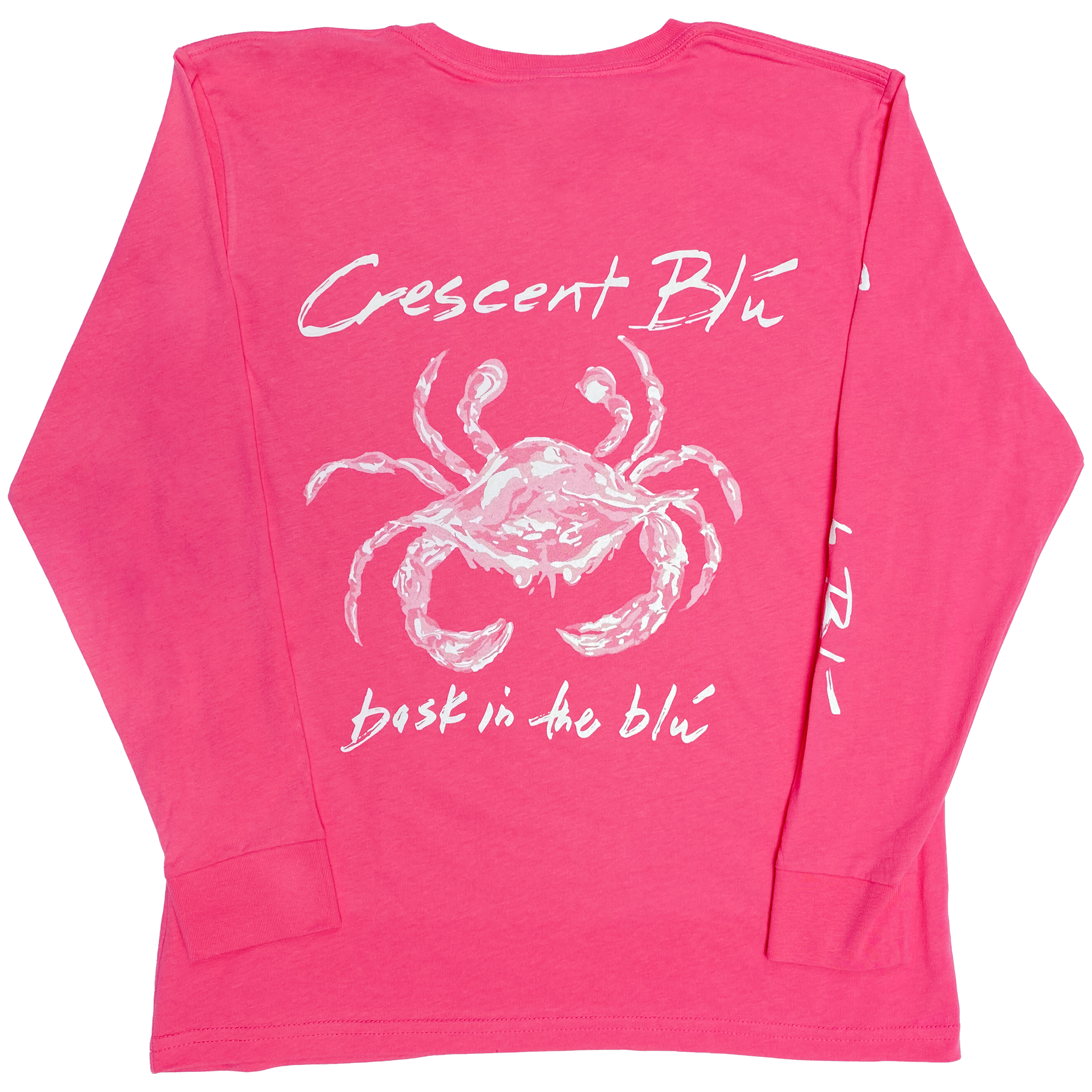 Distressed White Crab Youth Long Sleeve T-shirt