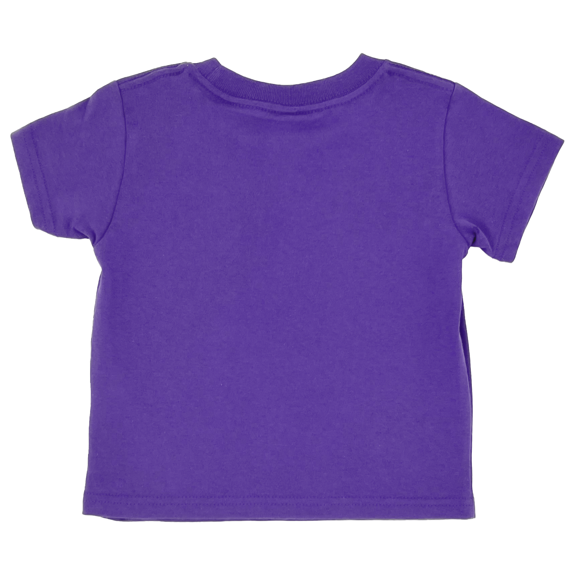 Back view of a purple toddler shirt.