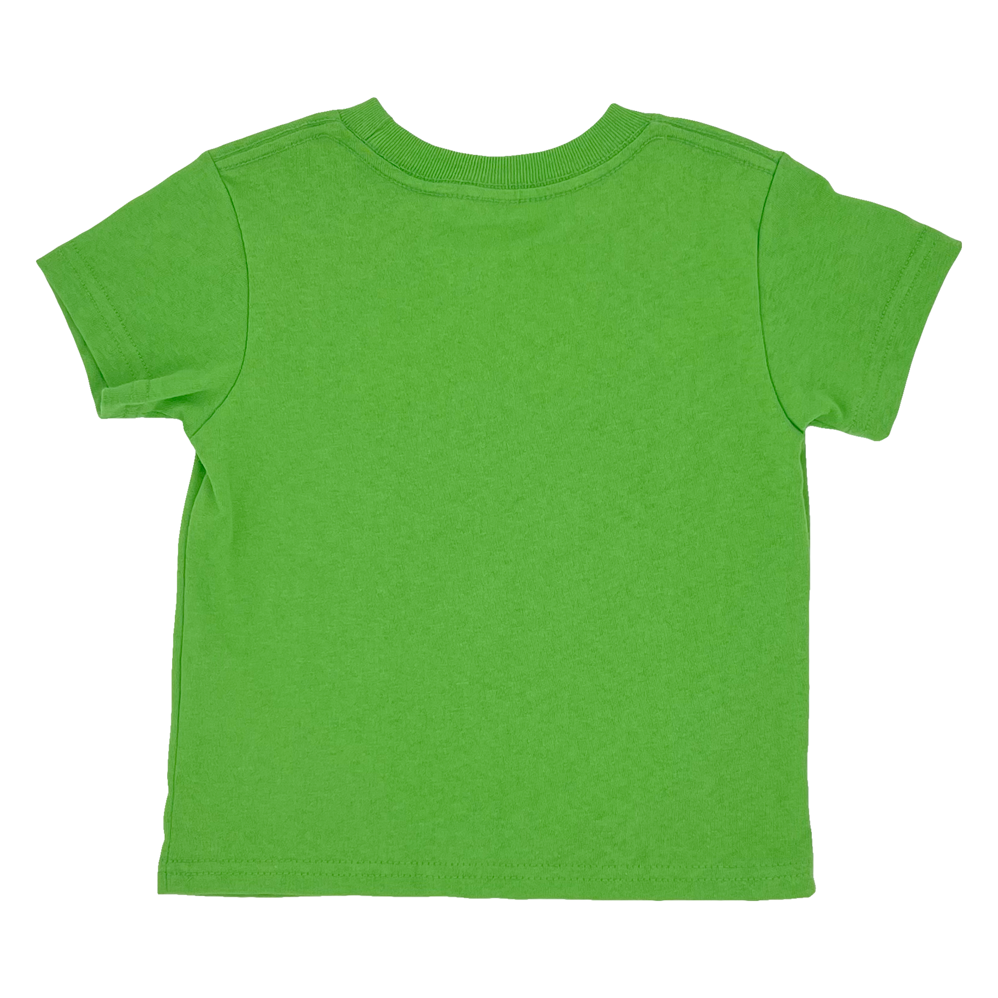 The back of an apple green toddler tee.