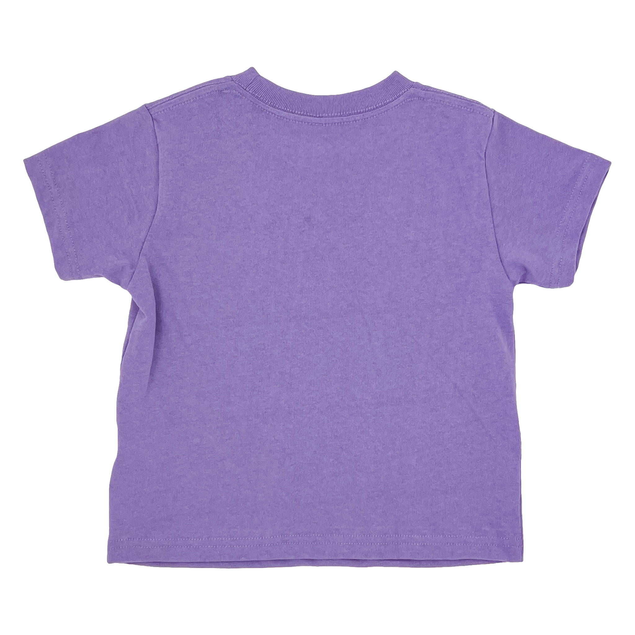 Back of a lavender toddler tee.