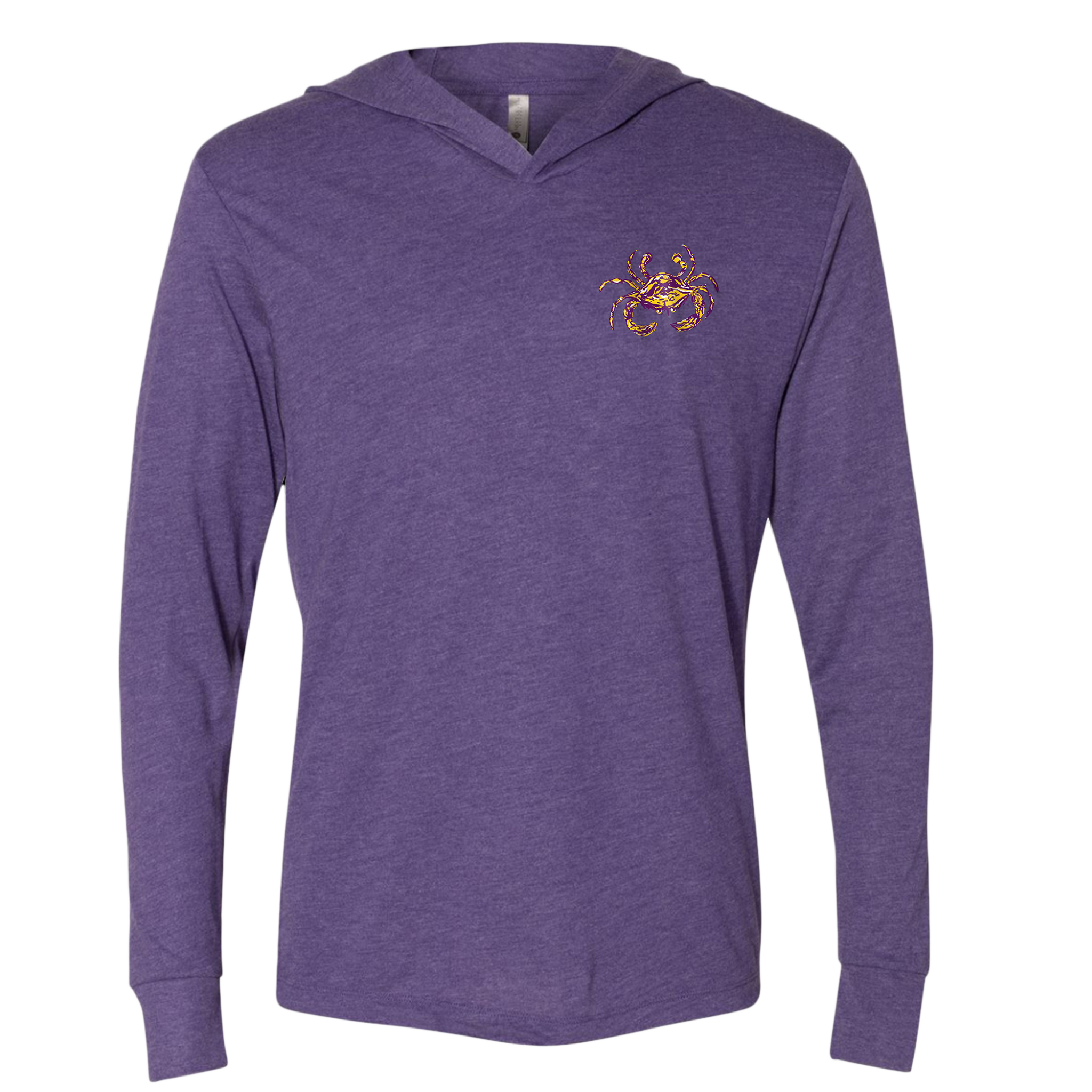 Purple & Gold Adult Long Sleeve Hoodie T-shirt