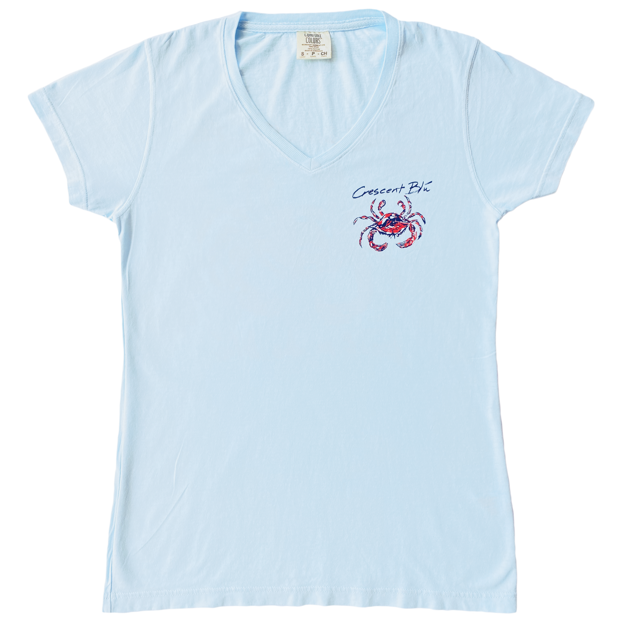 Red, White, and Blue Ladies cut V-neck Short Sleeve T-shirt