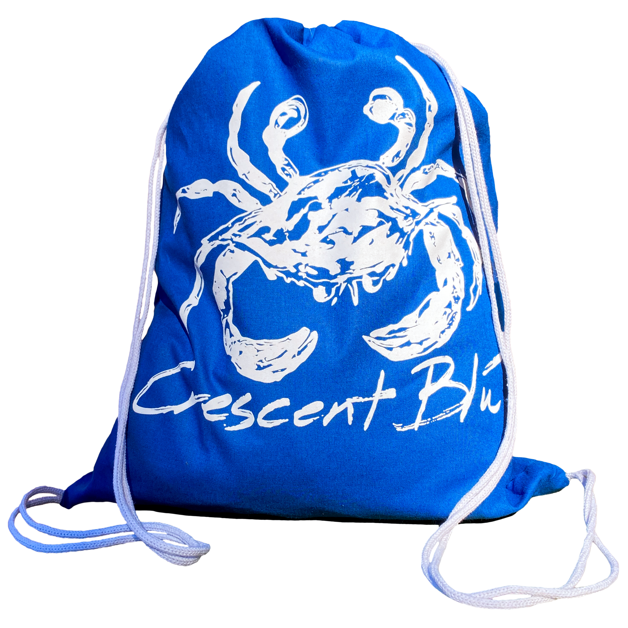 Crescent Blu Drawstring Bag