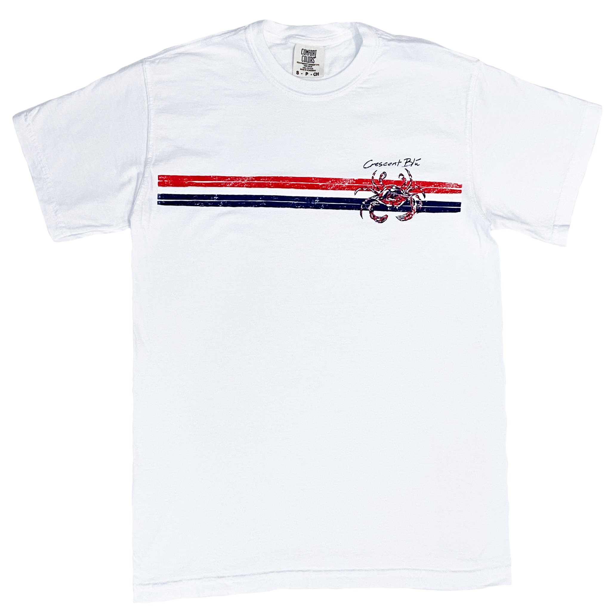 Red, White, and Blue Adult Retro Short Sleeve T-shirt