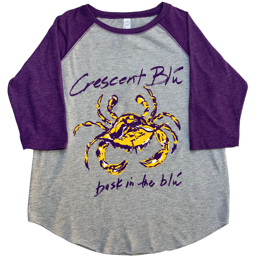 Purple & Gold Youth Raglan 3/4 sleeve T-shirt